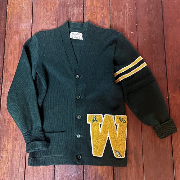Roy M. Smith Knitting Mills Other - Vintage Hunter Green Varsity Cardigan Sweaters - Roy M. Smith Knitting Mills